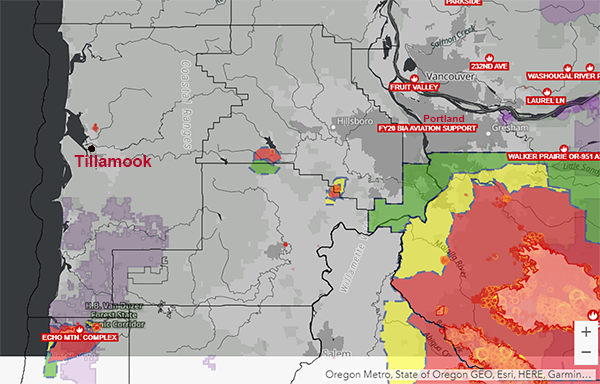 38 active fires across Oregon