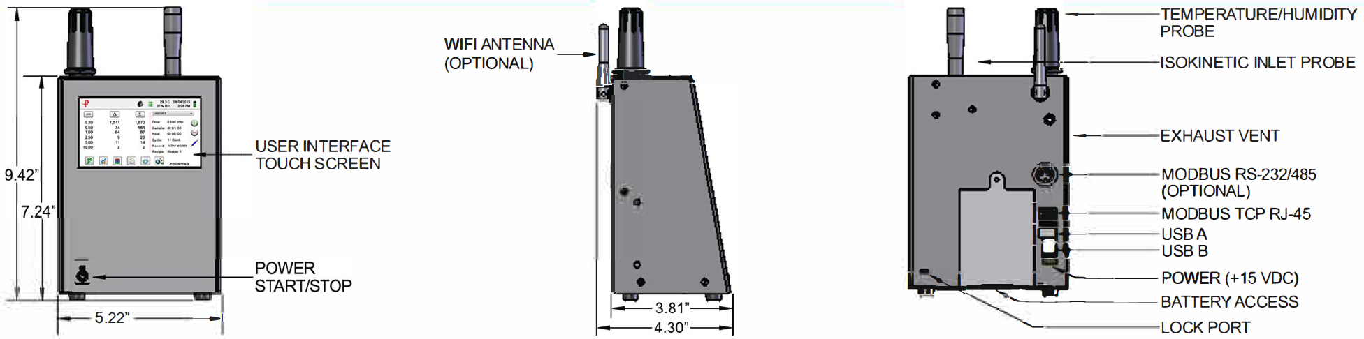 7501-30 Benchtop Large Particle Counter - Particles Plus